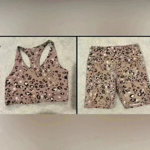 Zella Biker Shorts and matching sports bra